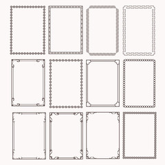 Decorative frames and borders rectangle proportions set