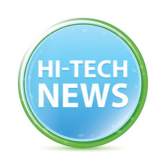Hi-tech News natural aqua cyan blue round button