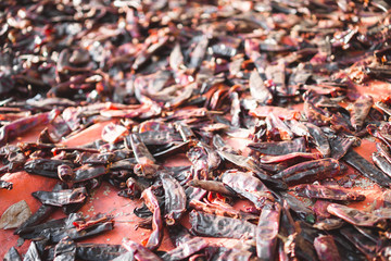 Spicy chili drying