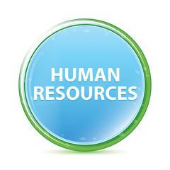 Human Resources natural aqua cyan blue round button