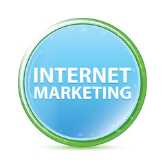 Internet Marketing natural aqua cyan blue round button