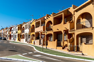 Residential neighborhood in the beach town of Garrucha, Spain.