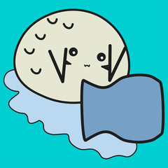 Bunny is a sign of the zodiac Aquarius in a cartoon style.