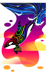 Colorful killer whale