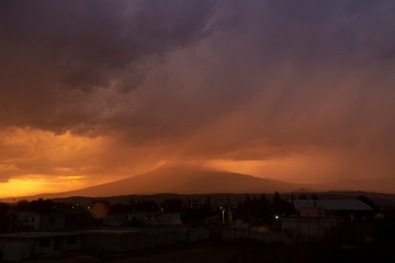 popocatepetl sunset, storm