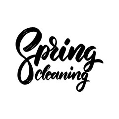 Spring cleaning. lettering phrase for invitation, banner, postcard, web, poster template.