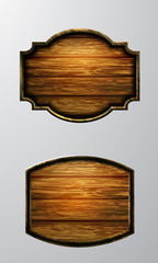 Vector realistic illustration of wooden signboard