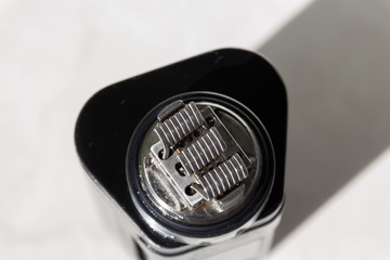 Three coils on rebuildable vape atomizer