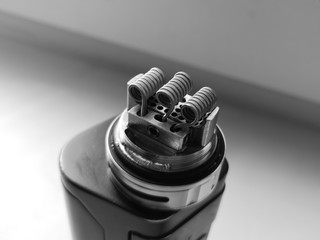 Three coils on rebuildable vape atomizer