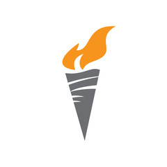 Torch icon on background for graphic and web design. Simple vector sign. Internet concept symbol for website button or mobile app.