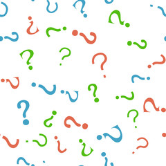 Question mark education, school concept. Seamless vector EPS 10 pattern. Flat style