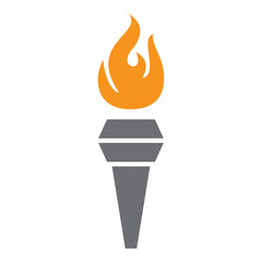 Torch icon on background for graphic and web design. Simple vector sign. Internet concept symbol for website button or mobile app.