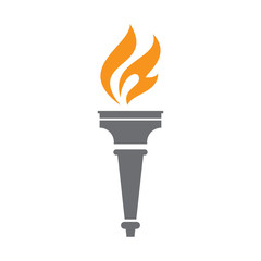 Torch icon on background for graphic and web design. Simple vector sign. Internet concept symbol for website button or mobile app.