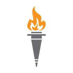 Torch icon on background for graphic and web design. Simple vector sign. Internet concept symbol for website button or mobile app.