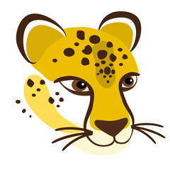 Cheetah head, isolated vector illustration