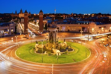 Placa Espanya roundabout in Barcelona