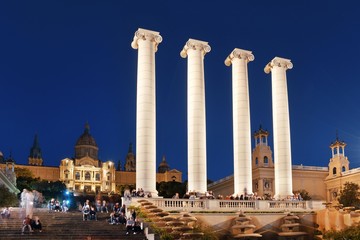Obraz premium Placa Espanya dusk in Barcelona