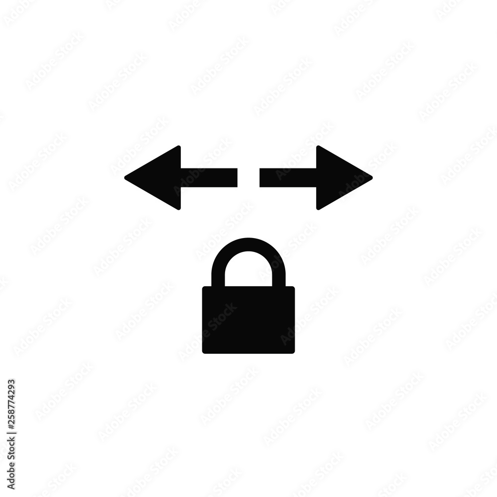 Poster lock, network, traffic, icon, flat. element of security for mobile concept and web apps illustration