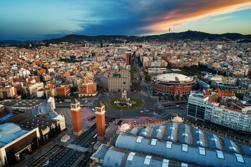 Fototapeta na wymiar Barcelona Aerial View