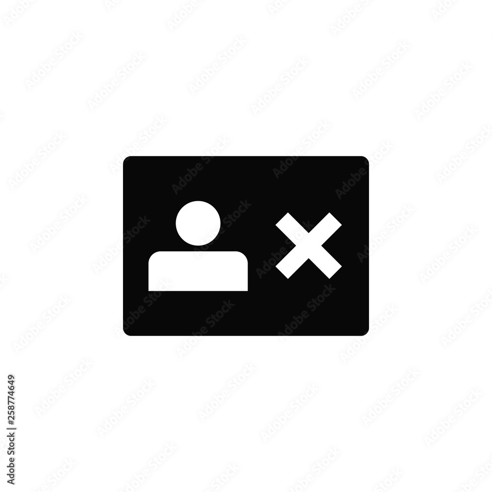 Poster account, delete, id, icon, flat. element of security for mobile concept and web apps illustration. t