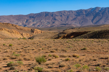 Landscape near a Valley and the Atlas Mountains in Midelt Morocco