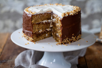Coffee and hazelnut cake