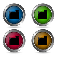 Folder icon. Set of round color icons.