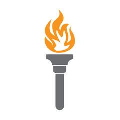 Torch icon on background for graphic and web design. Simple vector sign. Internet concept symbol for website button or mobile app.