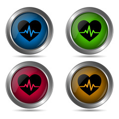 Pulse icon. Set of round color icons.