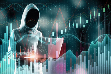 Hacking, technology and finance concept