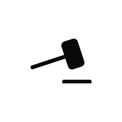 Court, gavel, judge, icon, flat. Element of security for mobile concept and web apps illustration. Thin flat icon for website design and development, app. Vector icon