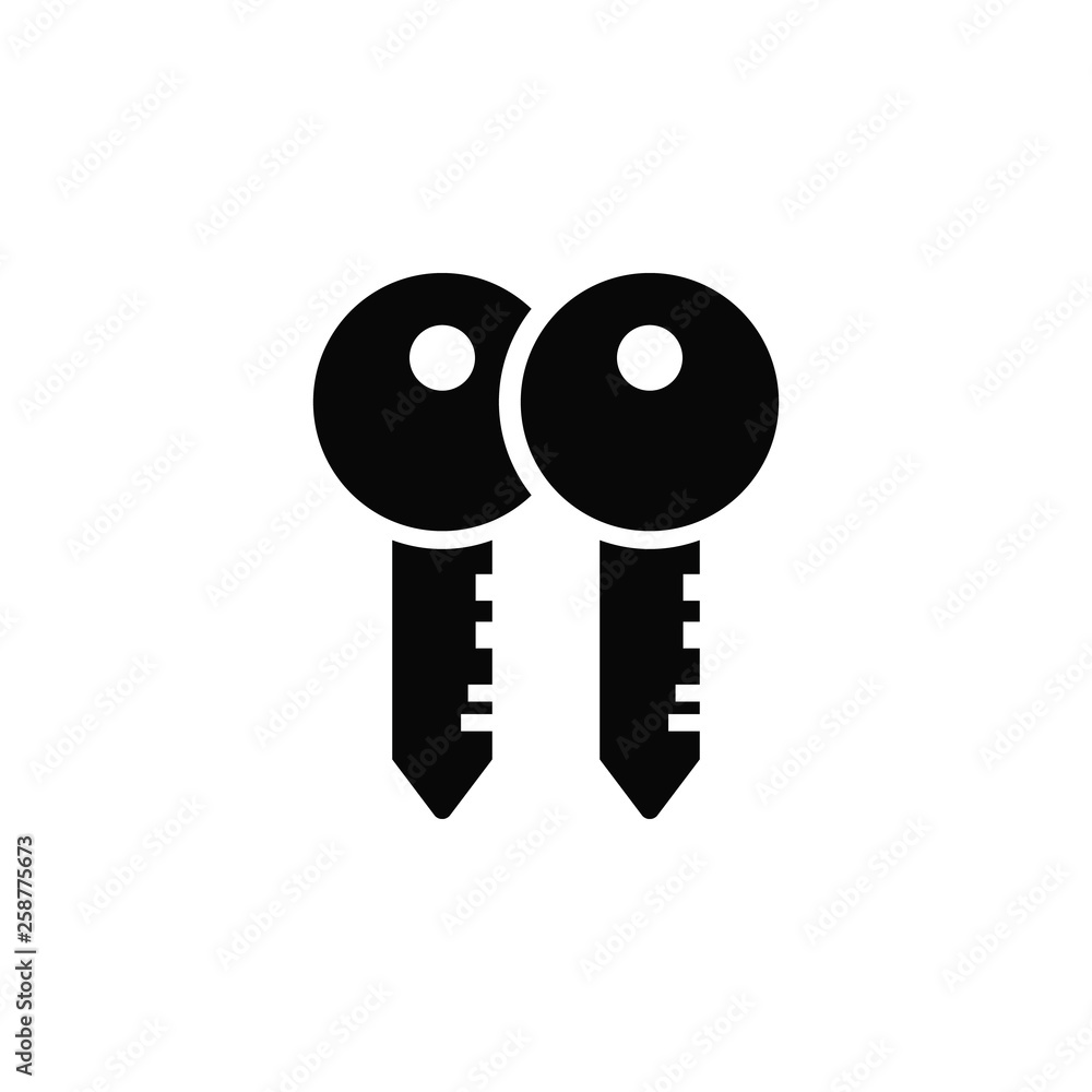 Poster keychain, keys, icon, flat. element of security for mobile concept and web apps illustration. thin f