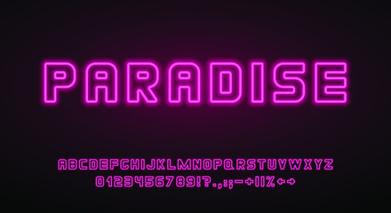 neon pink luminous bold font