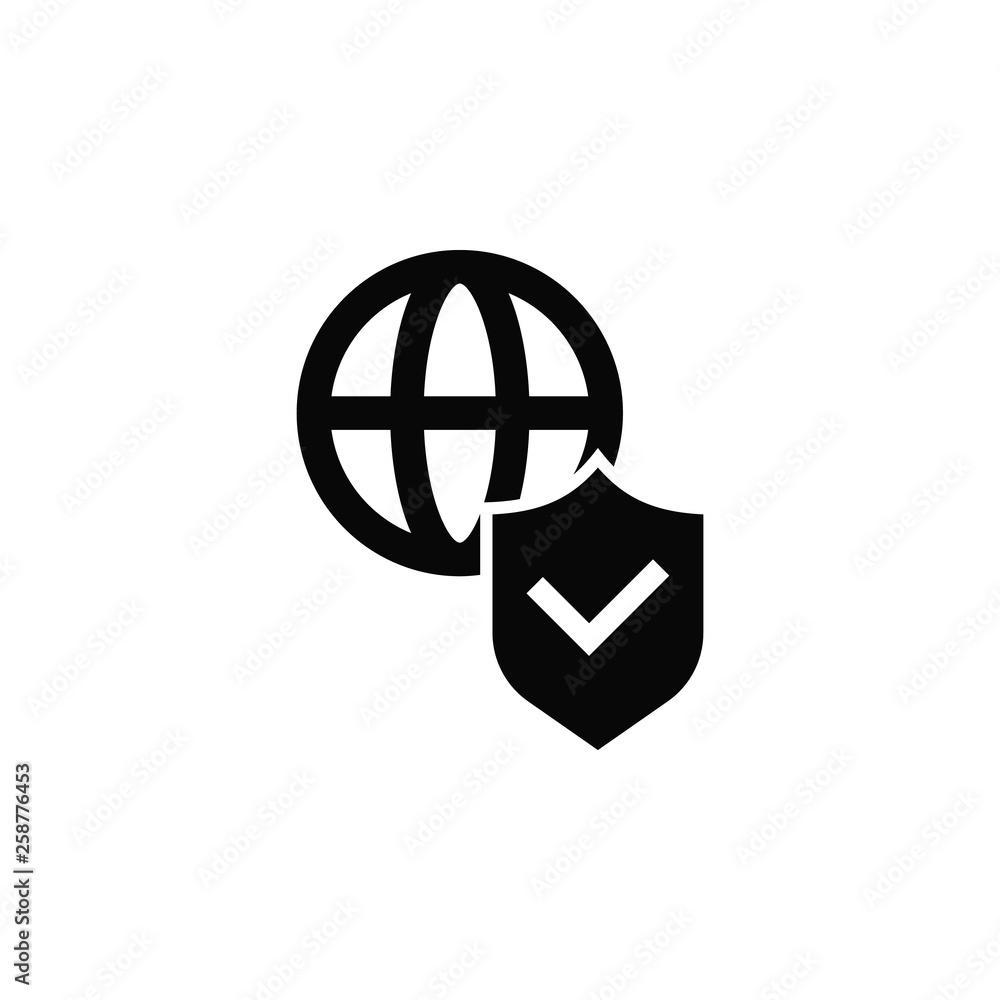 Poster internet, network, protection, icon, flat. element of security for mobile concept and web apps illus