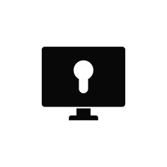 Access, computer, keyhole, private, icon. Element of security for mobile concept and web apps illustration. Thin flat icon for website design and development, app. Vector icon