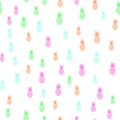 Fresh Pineapples Vector Repeat Seamless Pattern
