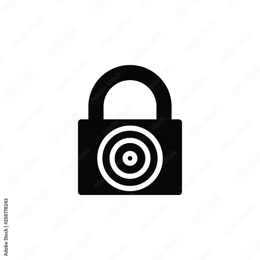 Poster lock, private, secure, icon, flat. element of security for mobile concept and web apps illustration.