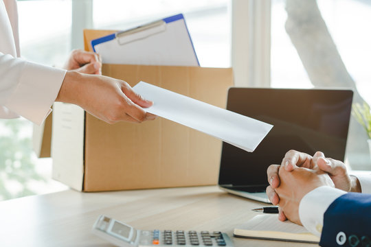 Employee send resign letter to manager.