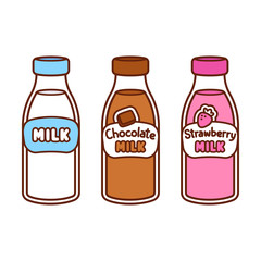 Cartoon milk bottles