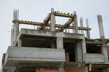 building in construction with iron resistance structure