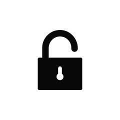 Lock, protection, secure, unlock, icon, flat. Element of security for mobile concept and web apps illustration. Thin flat icon for website design and development, app. Vector icon