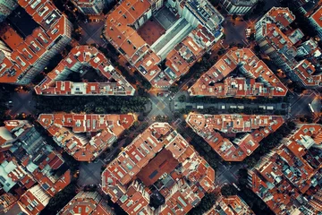 Foto op Canvas Luchtfoto van de straat van Barcelona © rabbit75_fot