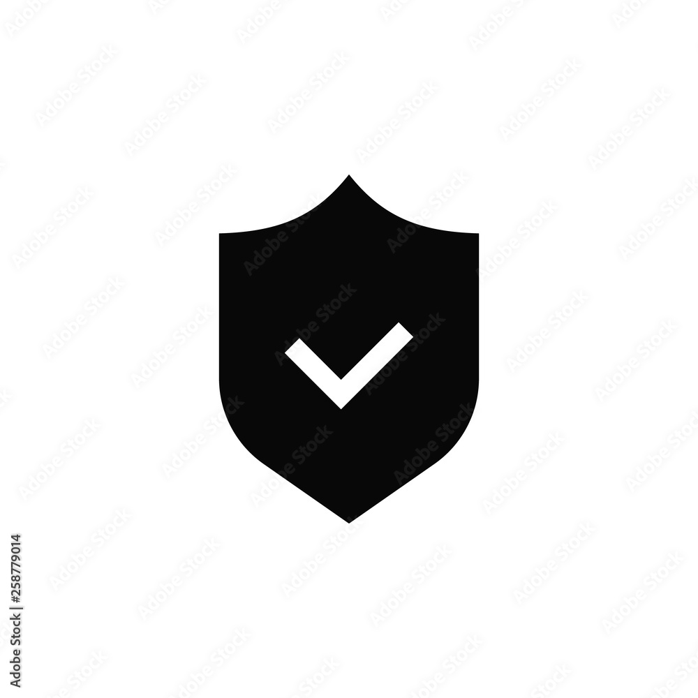 Poster check, protection, security, shield, icon. element of security for mobile concept and web apps illus