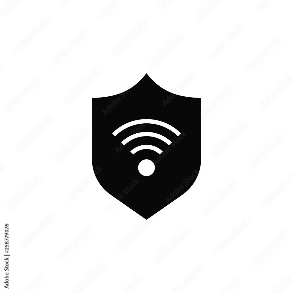 Poster firewall, internet, security, wi-fi, icon. element of security for mobile concept and web apps illus