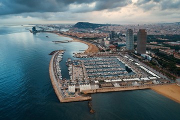 Obraz premium Barcelona Coast aerial view