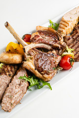 meat appetizer on the white plate