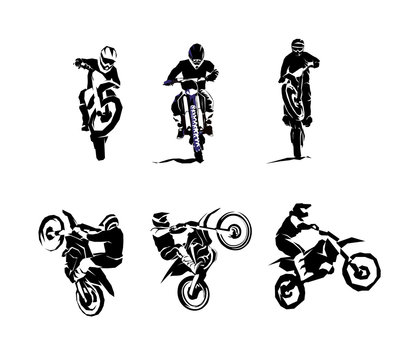 Extreme bike big vector set 6x, motocross