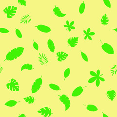 Leaves Seamless vector Pattern. Flat style floral Background