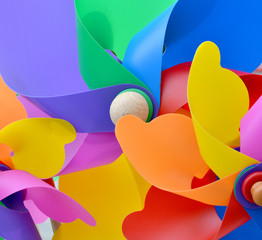 colorful pinwheel on blue background