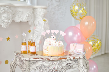 birthday cake with candles